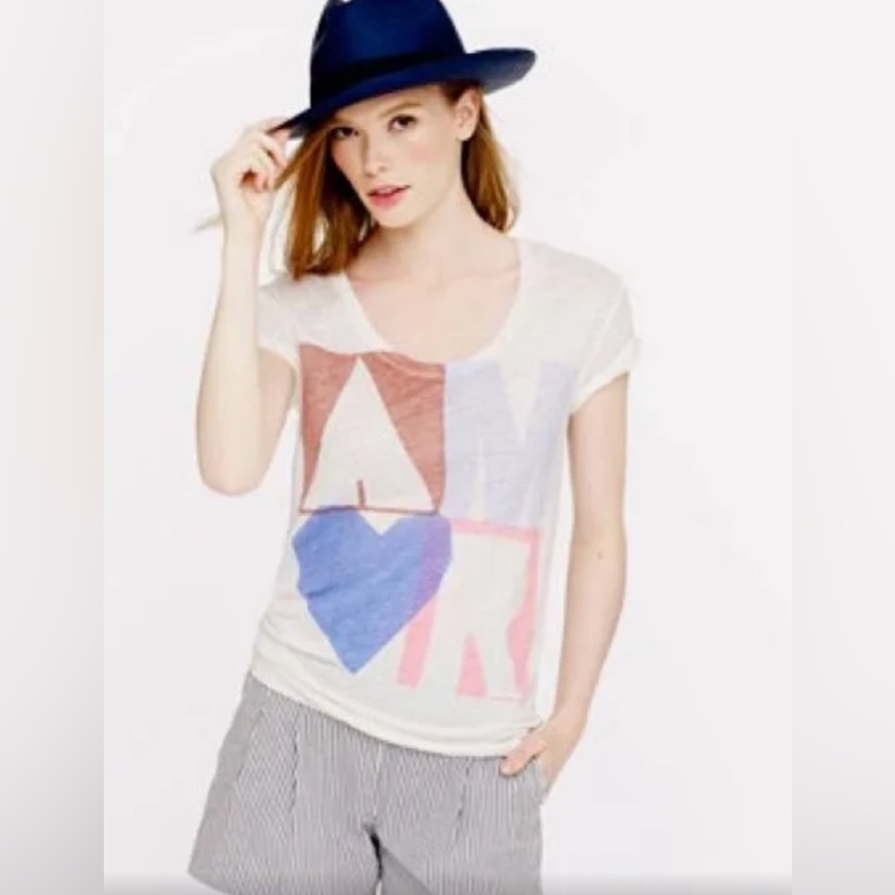 J. Crew Amor Burnout Tee in White